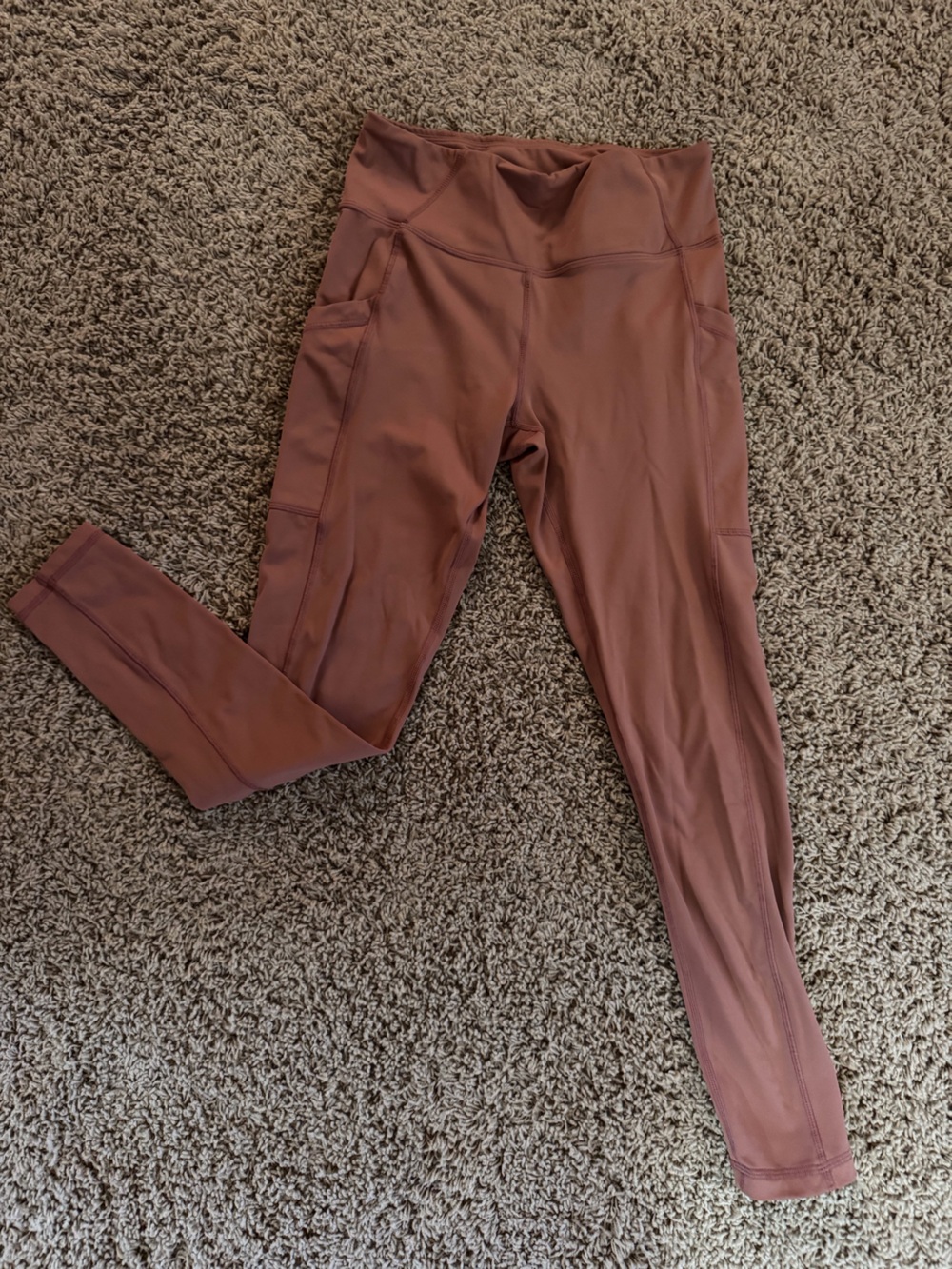 Prana Mauve Brown High-Rise Stretch Leggings